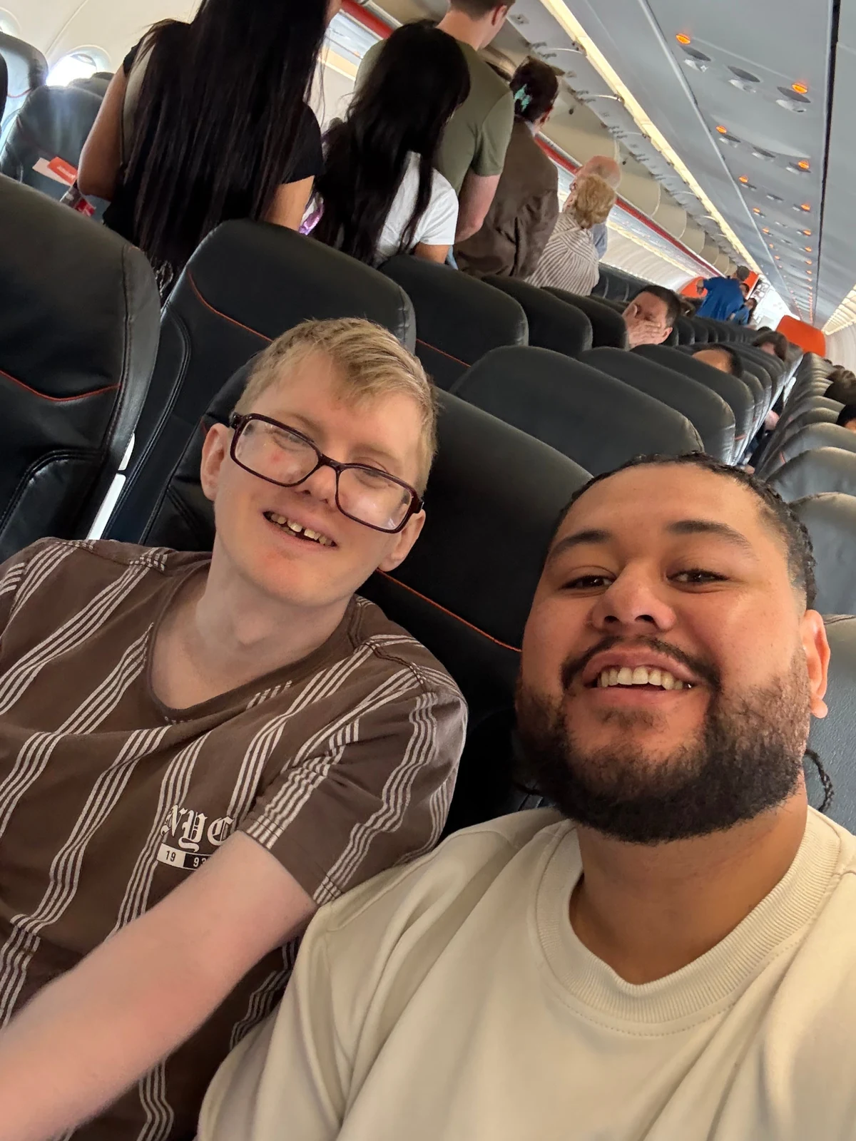 James travelling with a support worker