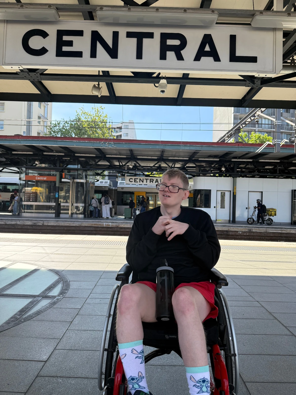 James outside Sydney Central Station