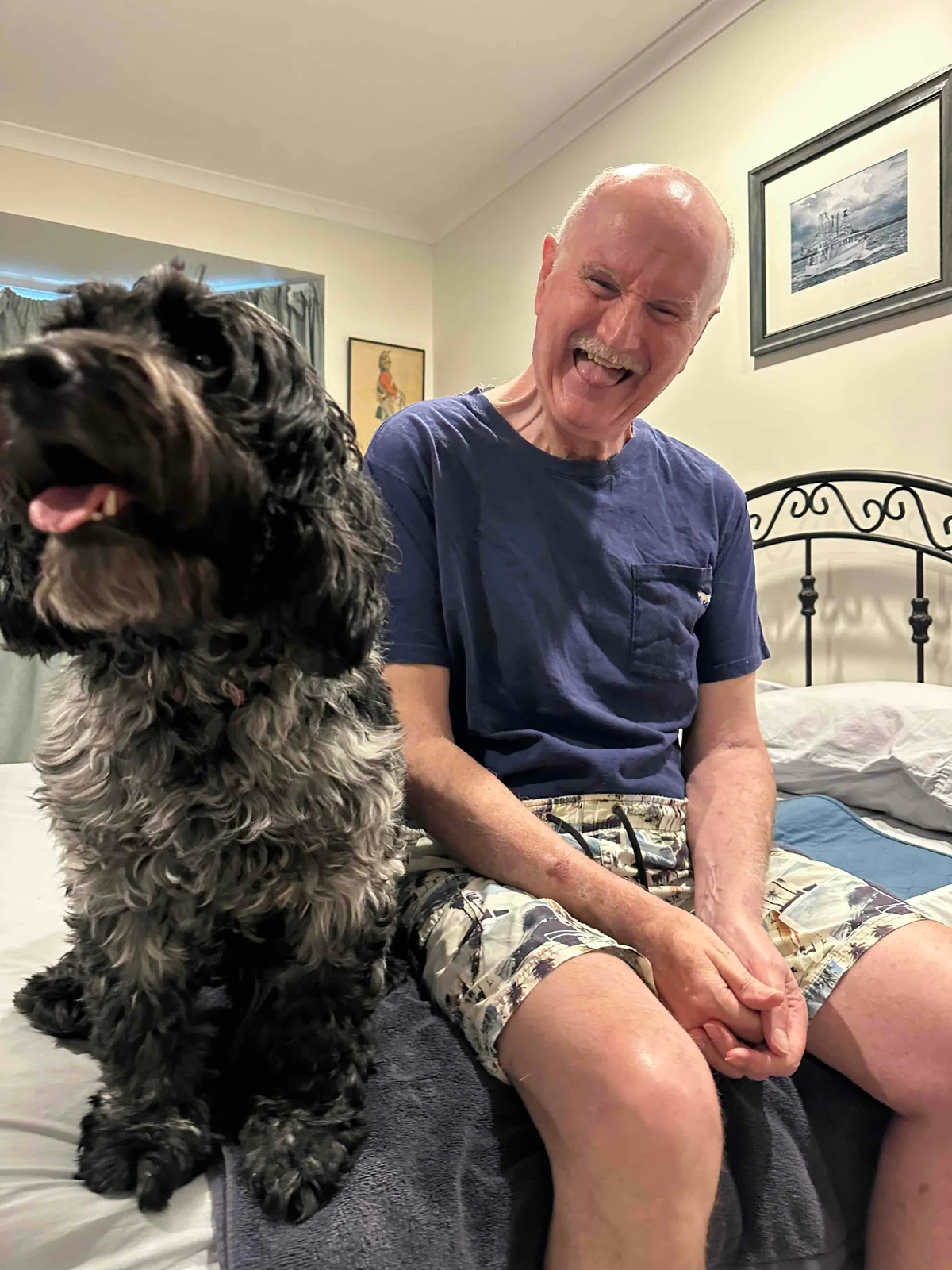 John spending time with his dog