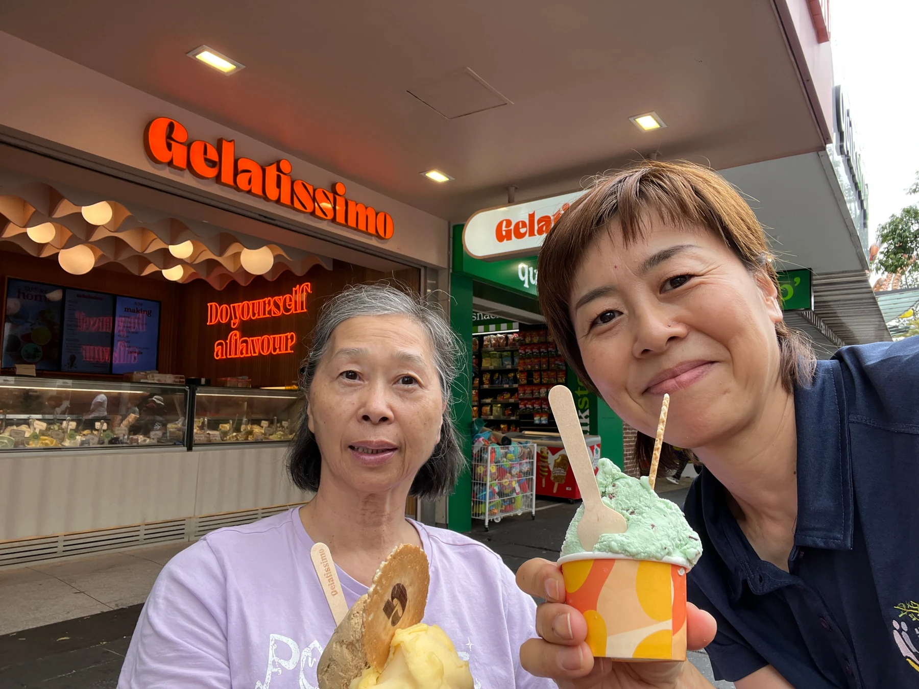 Terumi enjoying ice cream with Tomomi