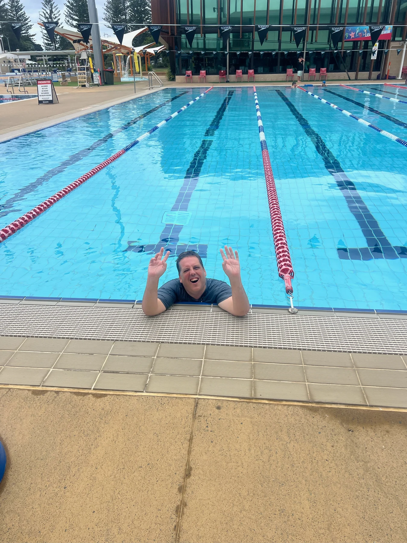 Adam enjoying a swim