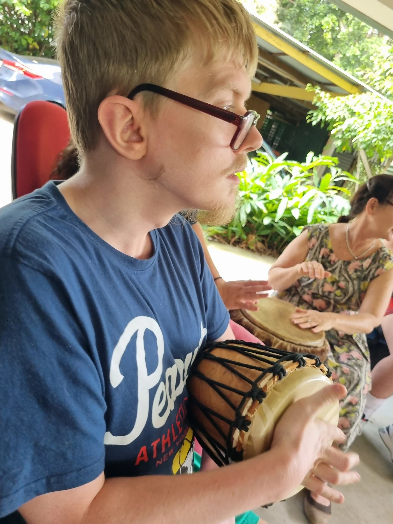 A participant enjoying a close wildlife encounter