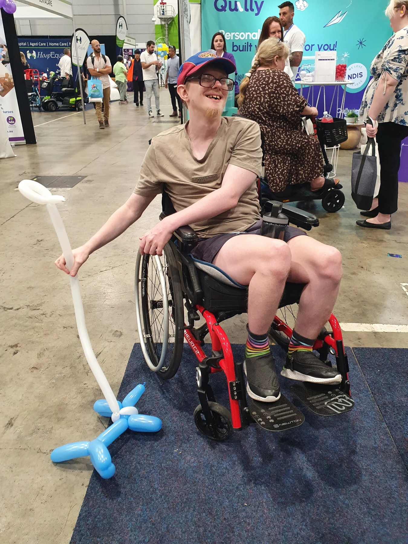 A participant enjoying an activity at Brisbane Expo