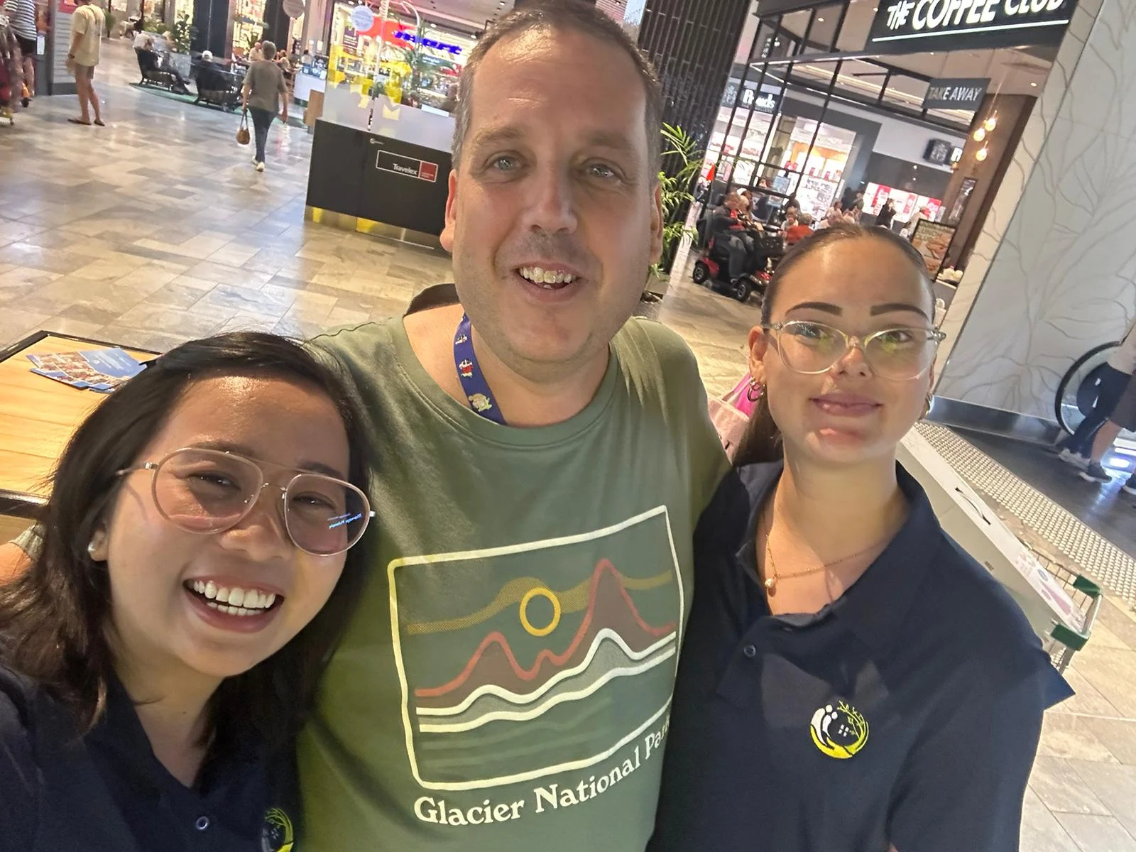 A participant spending time with support workers
