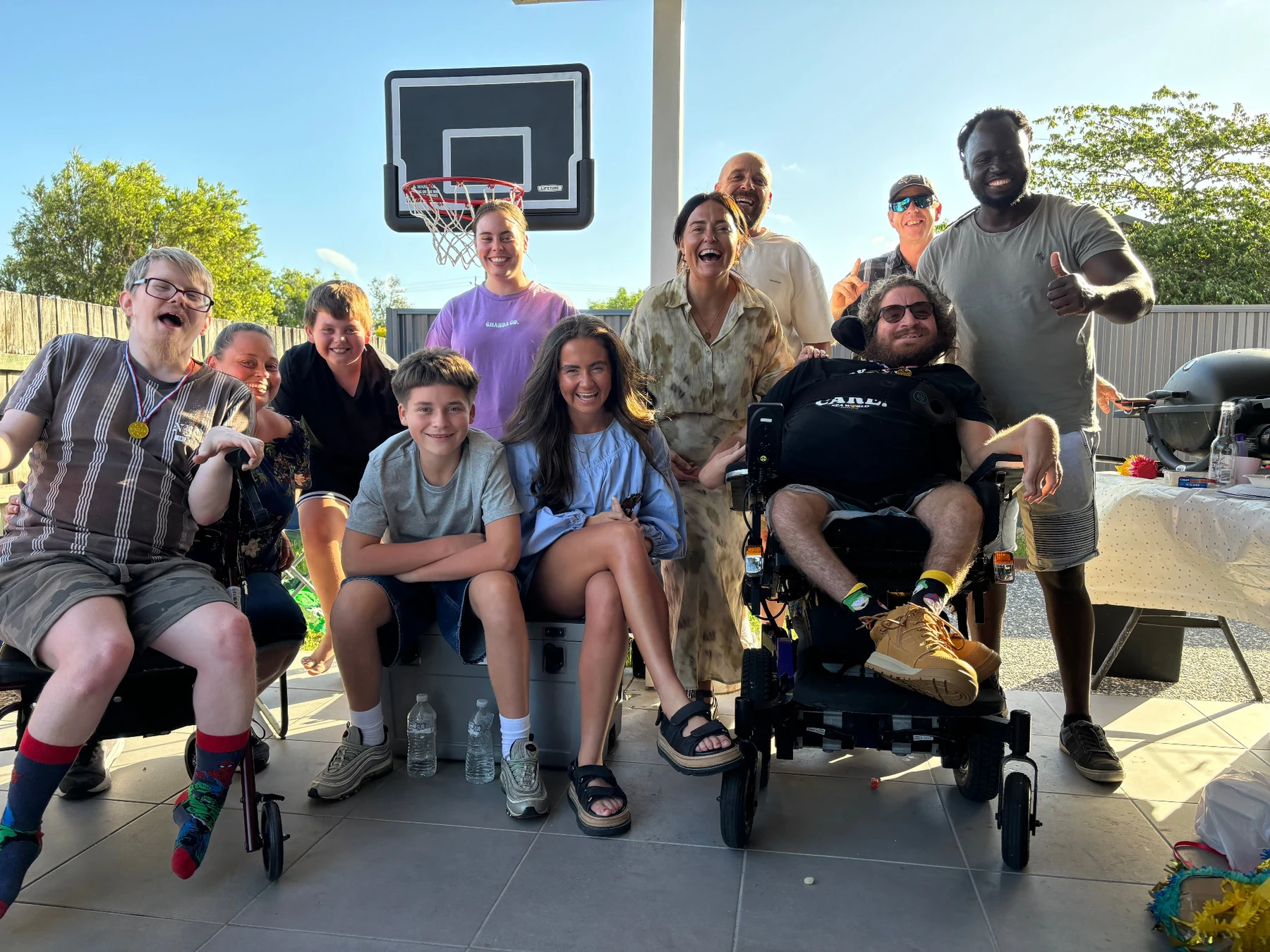 Friends and participants together outdoors